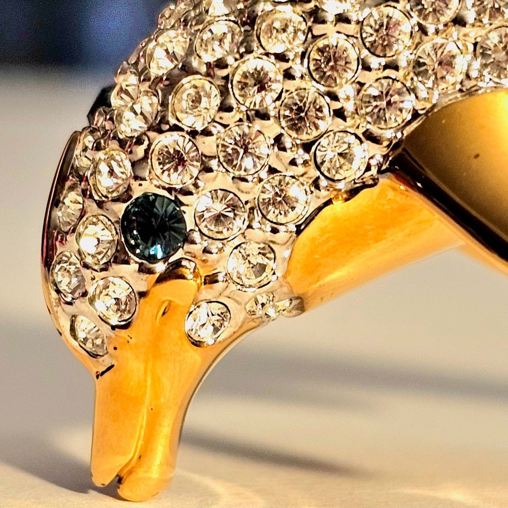 OLIVER WEBER SWAROVSKI CRYSTAL DOLPHIN FIGURINE W/ 24K GOLD PLATED ACCENT